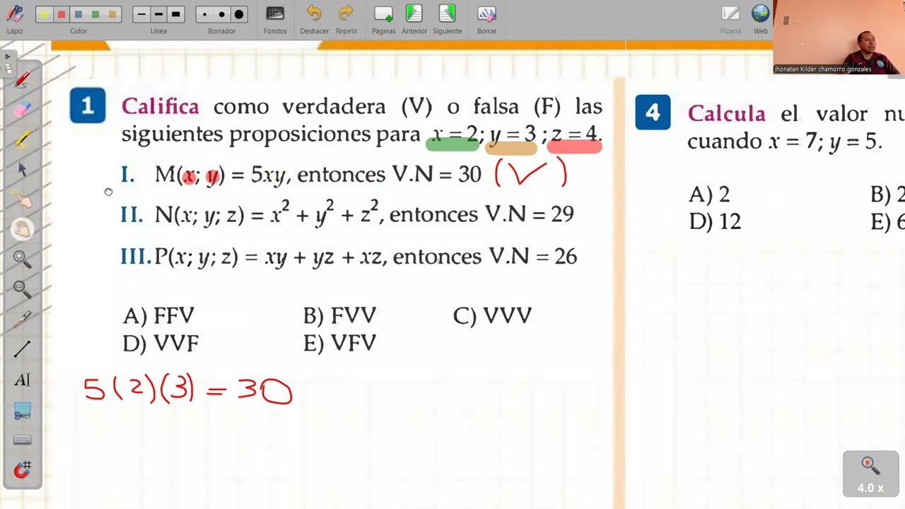 5.Valor Numérico de Expresiones Algebraicas -- ÁLGEBRA -- Ciclo Verano 2026