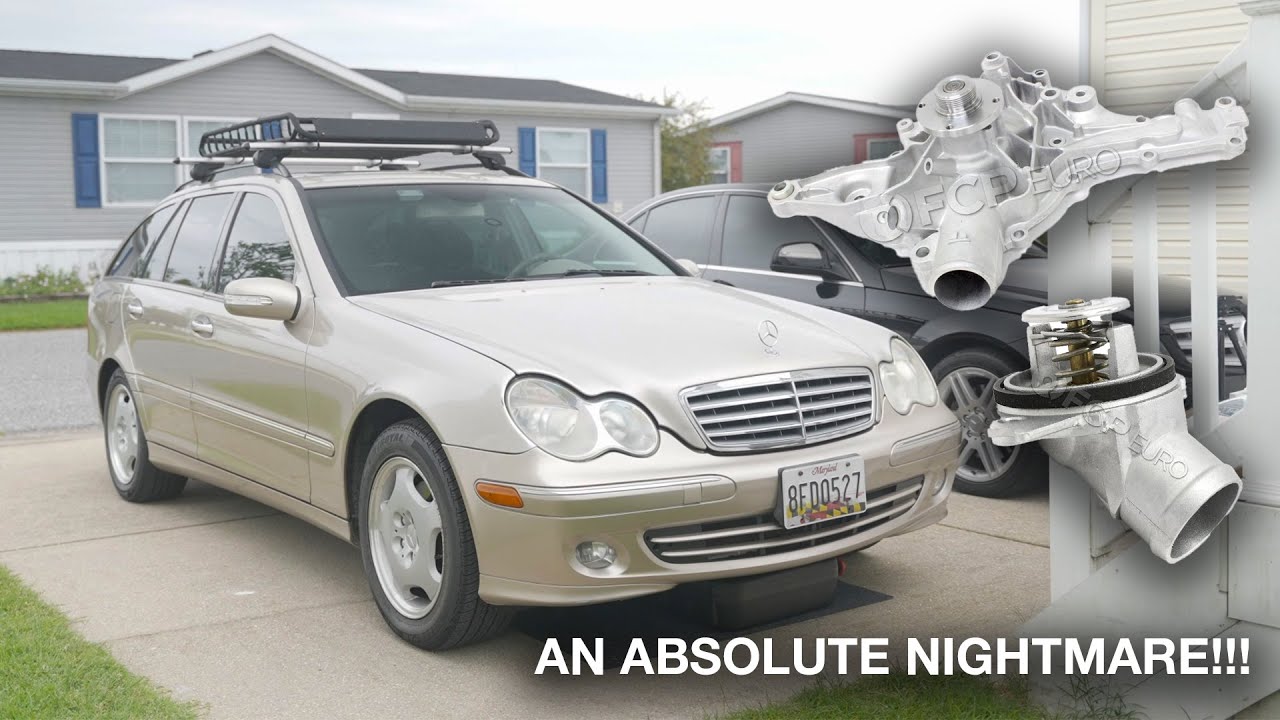РЕМОНТ MERCEDES W203 C240!!! УСТАНОВКА ВОДЯНОГО НАСОСА И ТЕРМОСТАТА (M112)