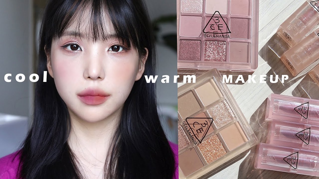 3CE 신상발색 같이해요🤍웜쿨 반반메이크업