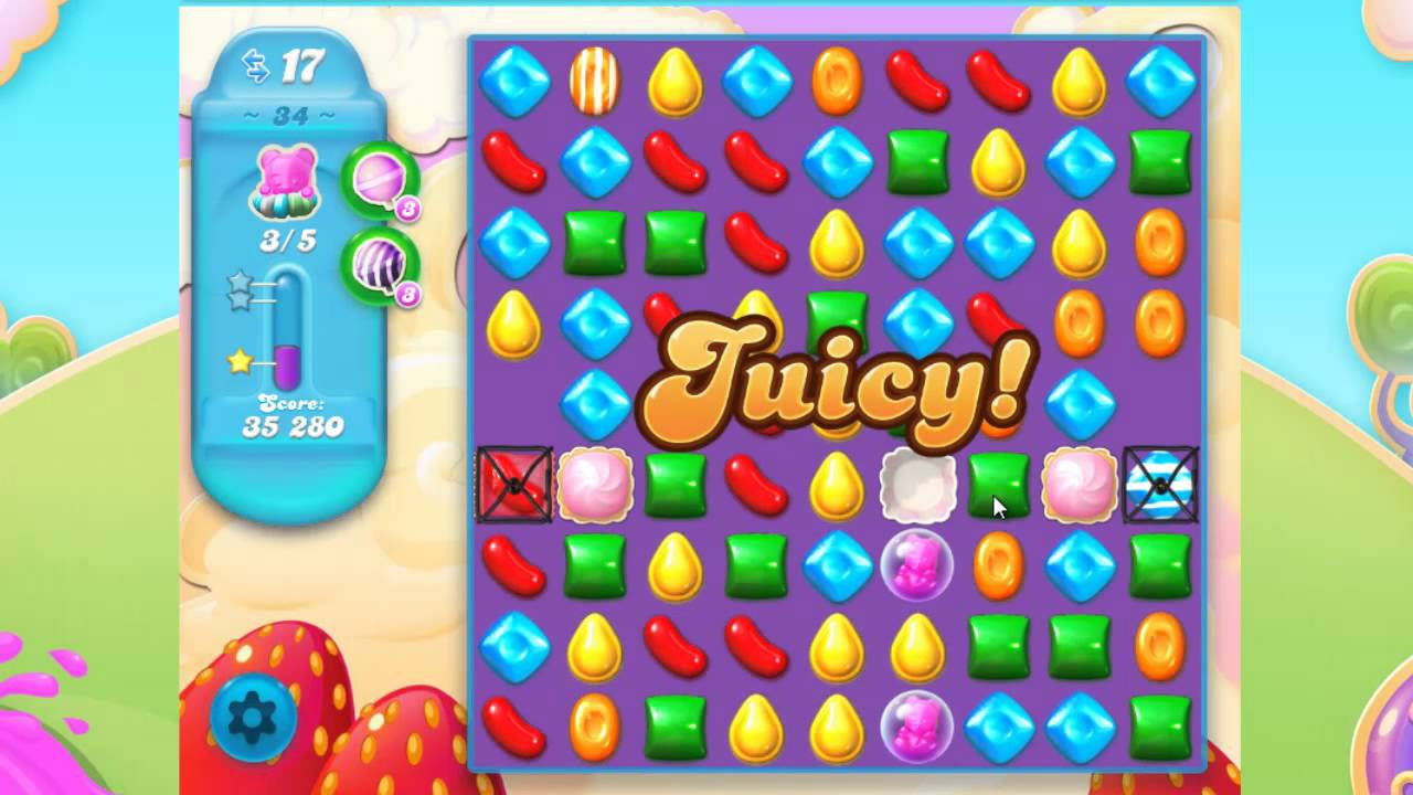 Candy Crush Soda Saga Level 34 Gameplay