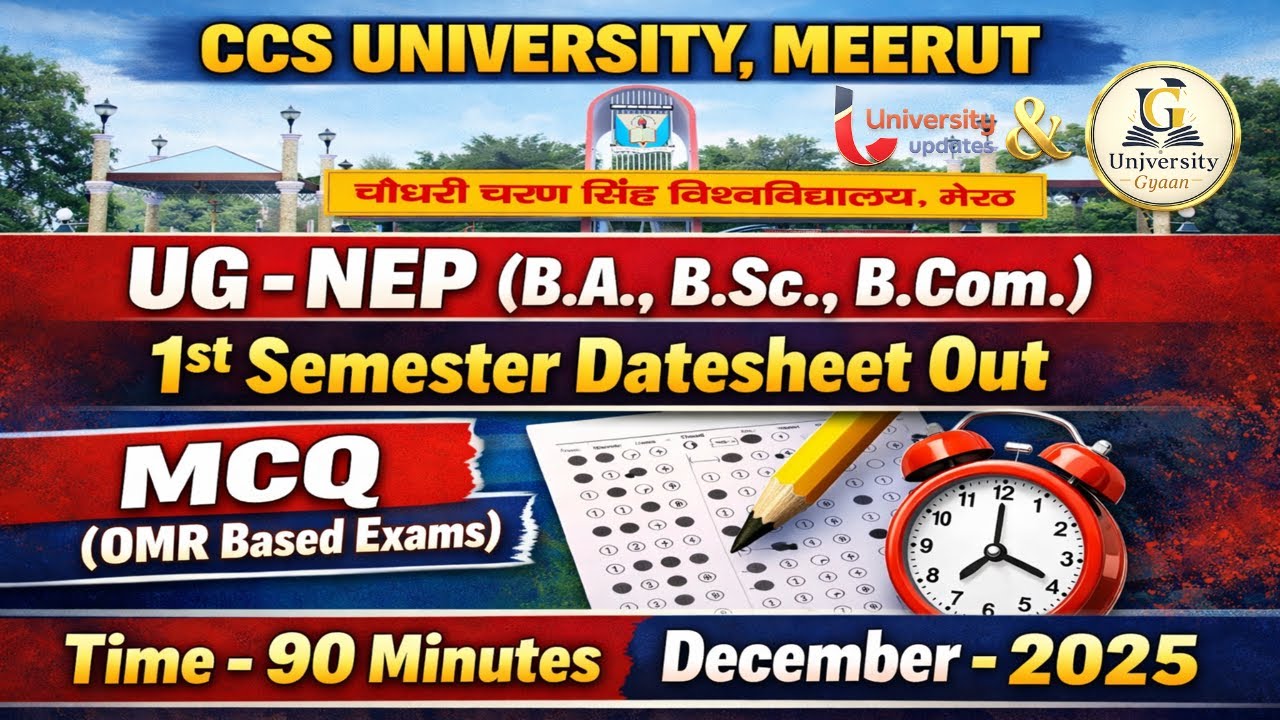 ♨️ CCSU UG NEP DATESHEET UPDATE | UG NEP DATESHEET 1ST SEM | CCSU TODAY UPDATE