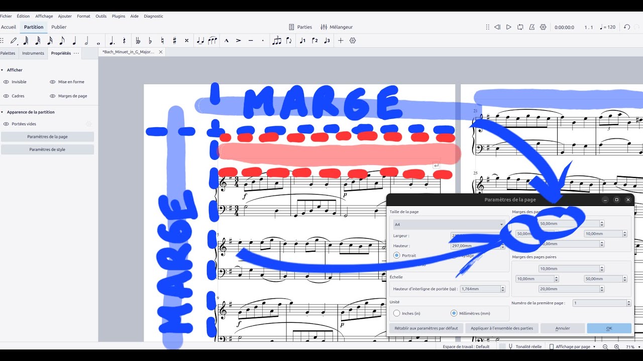 Comprendre et bien gérer les marges dans MuseScore
