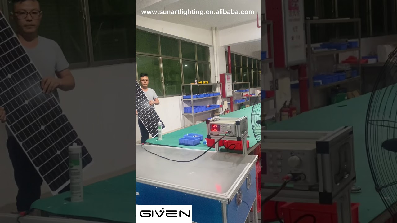 Solar street light production and testing