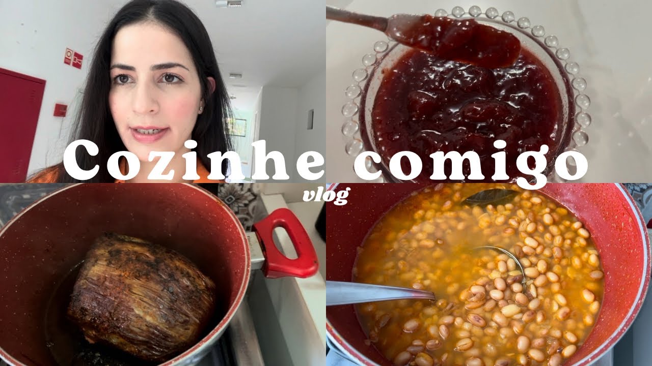 Cozinhe comigo: fiz geleia de morango, lagarto, feijão e bate papo