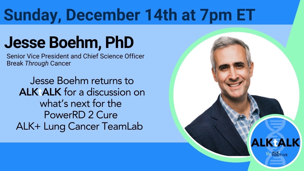 Jesse Boehm Returns to ALKtALK: A discussion on what&rsquo;s next for the PowerRD 2 Cure ALK+ Lung TeamLab