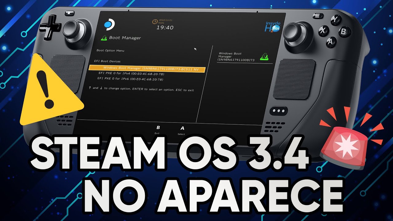 Partici&oacute;n de arranque no aparece tras actualizar SteamOS 3.4 ✅ SOLUCI&Oacute;N