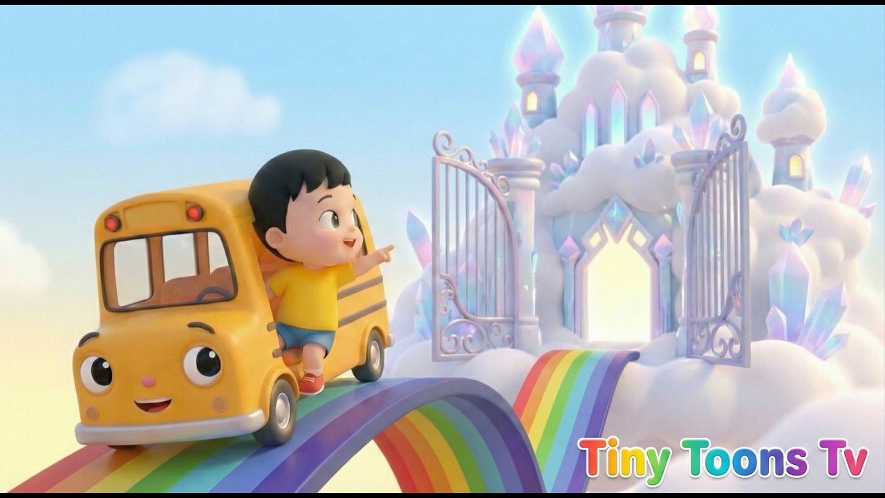 Wheels on the Bus Rainbow Bridge Edition  Nursery Rhymes for Kids By Tiny Toons Tv