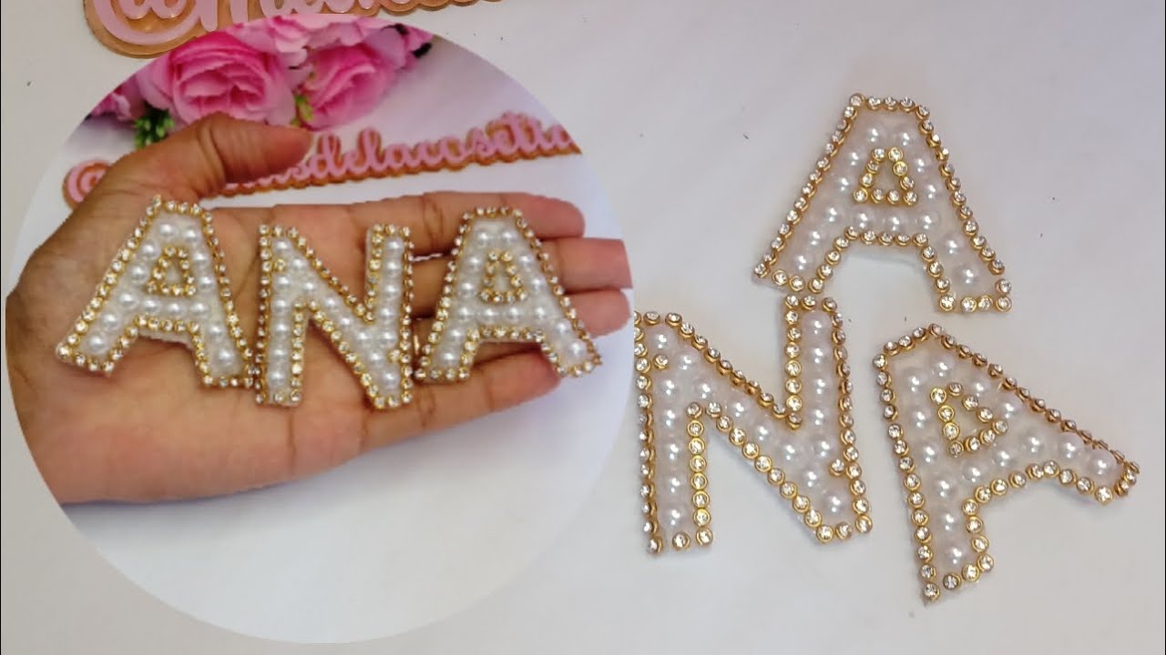 Letra no Feltro com Pérolas e Strass #diy #ribbon