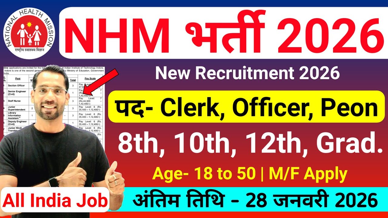 NHM Recruitment 2026 | स्वास्थय विभाग भर्ती 2026 | Health Department New Vacancy 2025 | Govt Jobs