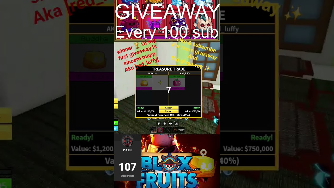 I give winner 🏆 his demand fruit #bloxfruits #livestreams #giveaway #shortlivestream