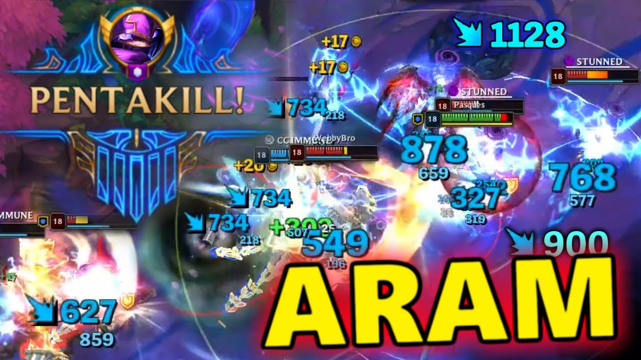 ARAM LoL FUN Montage (Press R, Pentakill, Kennen, Ahri, Olaf, Vex, Brand) #524