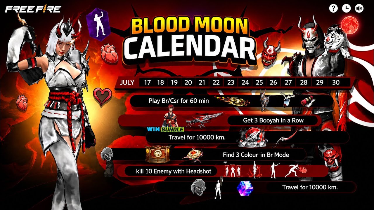 Claim Blood Moon Event All Free Rewards 😘 Free Bundle + Emote In Blood Moon Event | FF New Event