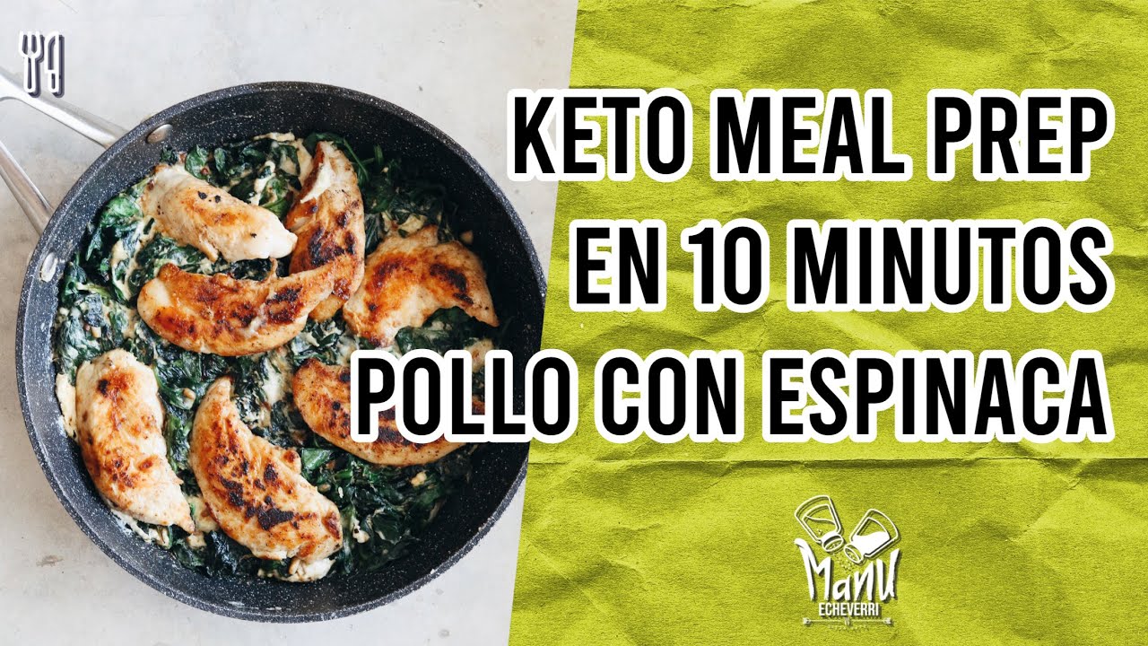 🥘ALMUERZO KETO FACIL EN 10 MINUTOS | POLLO CON ESPINACAS AL AJO Y CREMA | Manu Echeverri