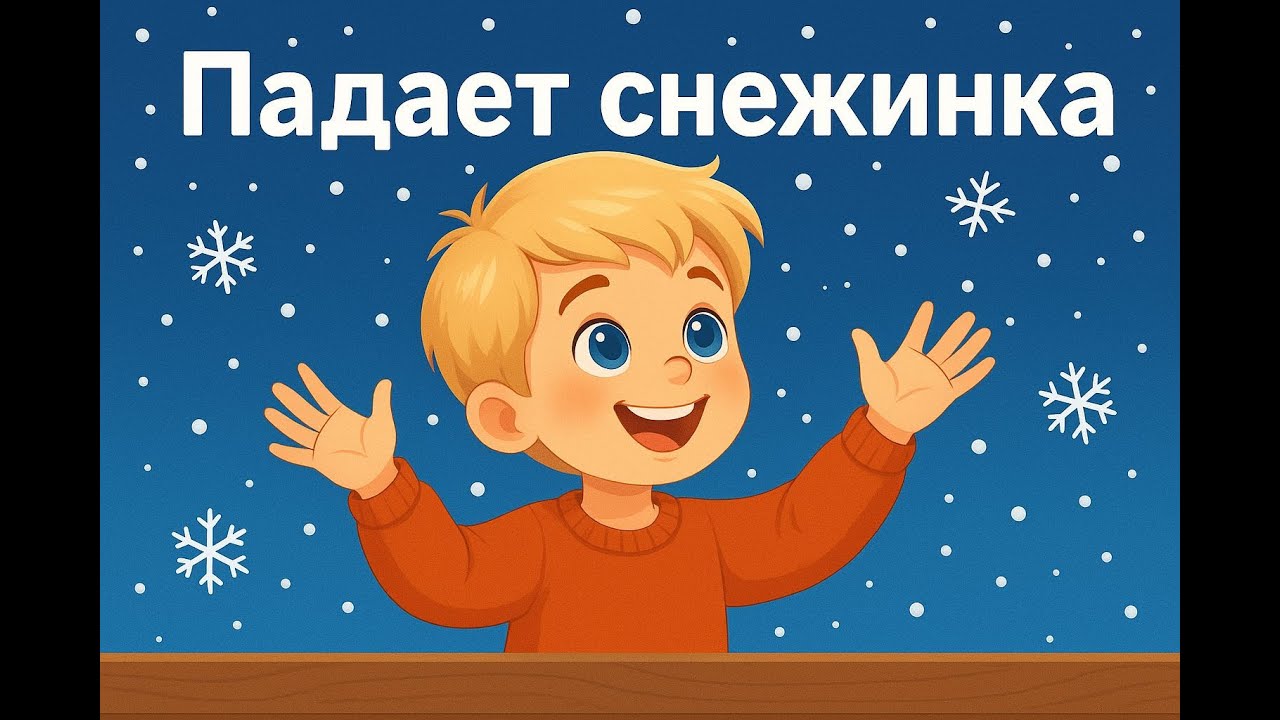 ❄ Падает снежинка | Зимняя песенка для детей