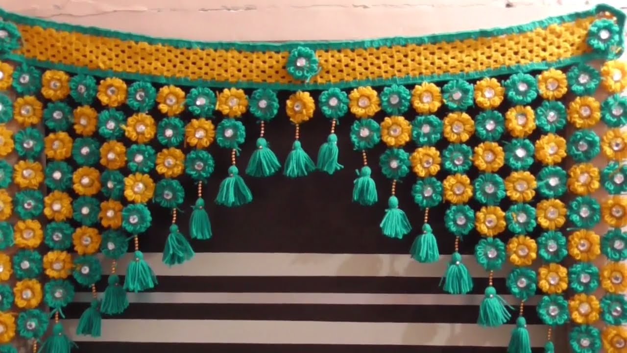 DIY - How to Make Toran for Door Hangings at Home || Woolen Flowers Toran Step by Step