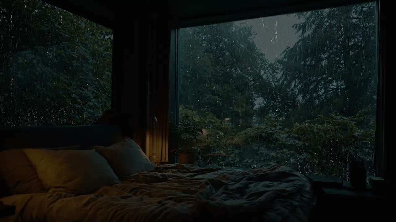 Evening rain ambience flows softly 🌧️ calming the mind and slowing restless thoughts