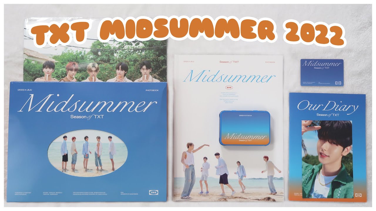 ✨ unboxing season of txt midsummer package 2022 - photocard set + photobook flip through | 투모로우바이투게더