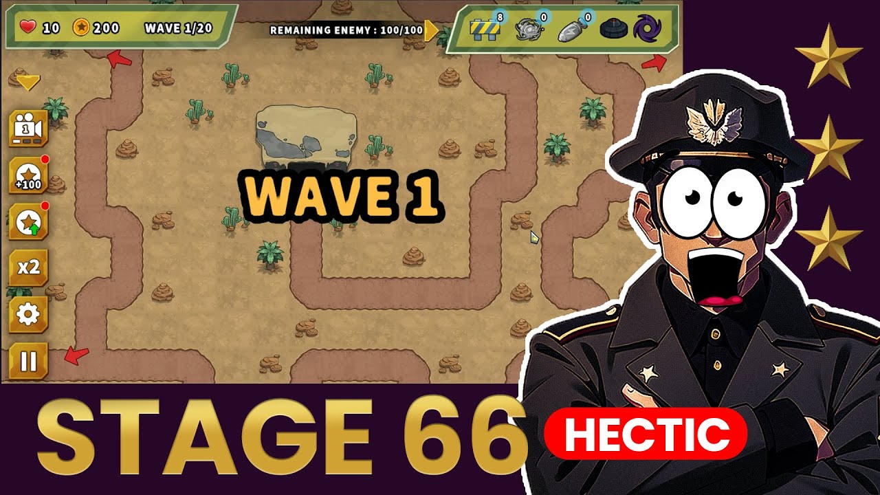 HECTIC!!! Turret Defense King - Stage 66 Playthrough