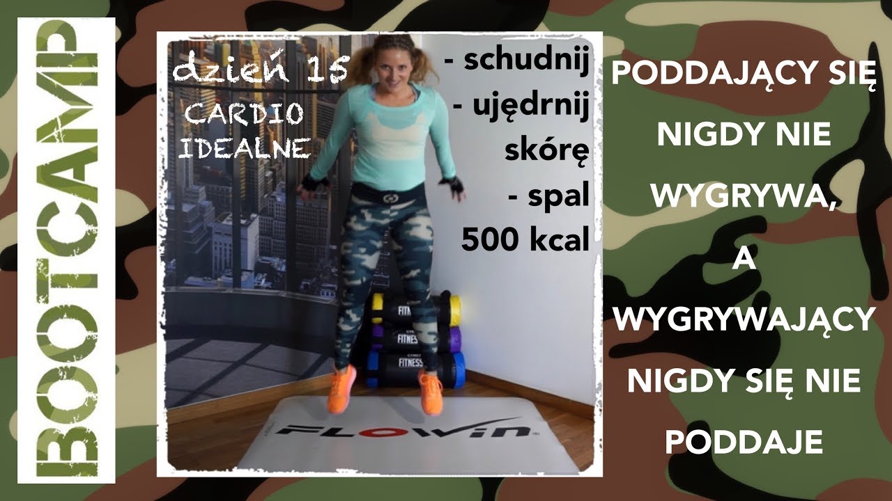 BOOTCAMP - Dzień 15 - CARDIO IDEALNE - trening cardio w domu, ćwiczenia odchudzające