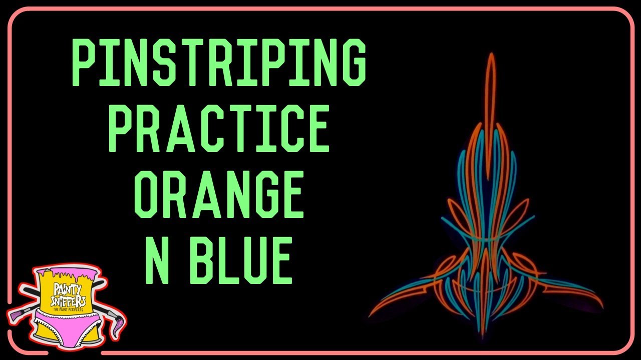 Pinstriping Practice in Orange n Blue