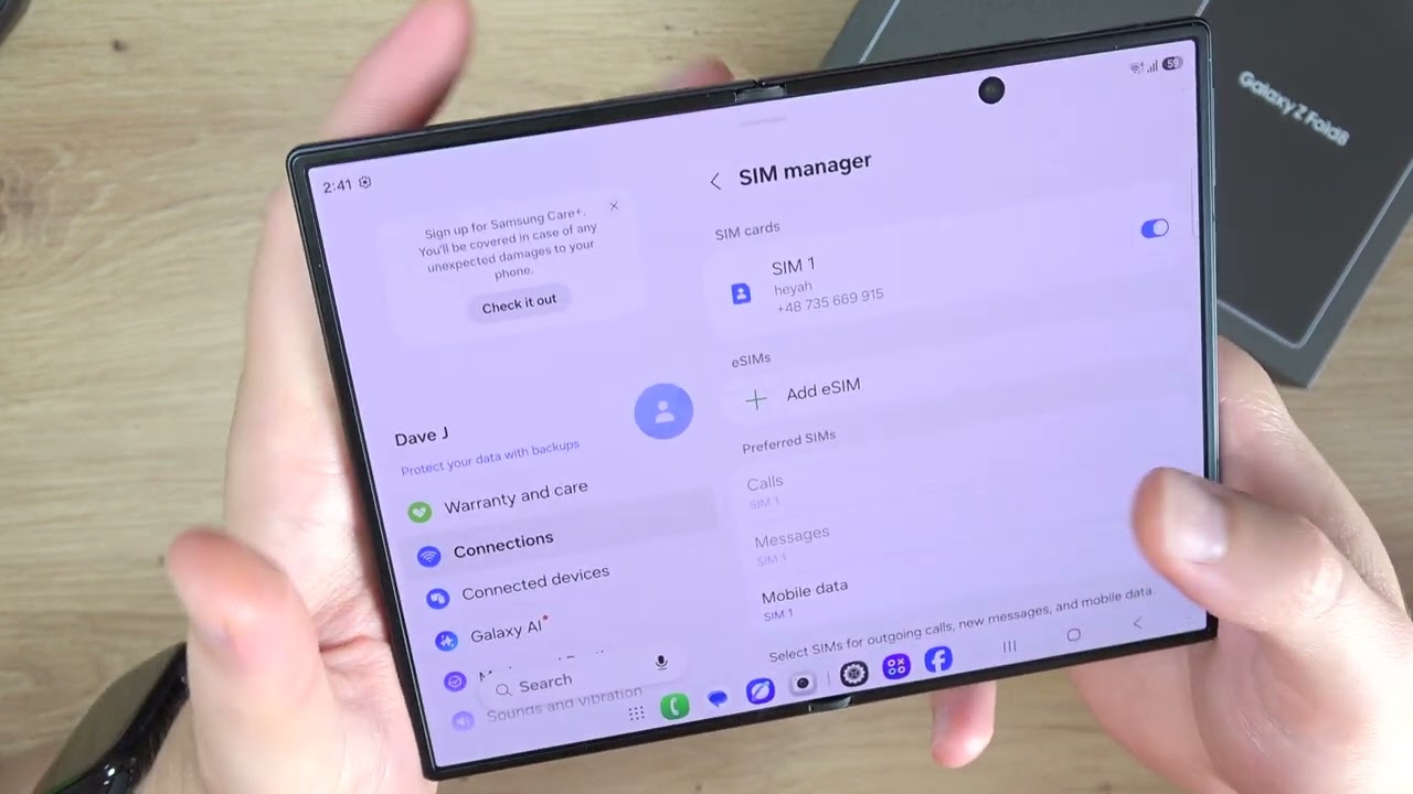 Samsung Z Fold 8/8Ultra: How to Find your Phone Number
