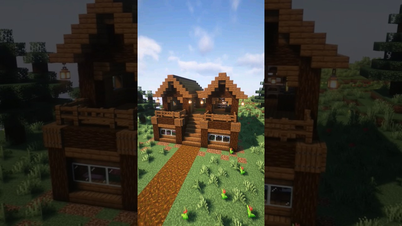 Ultimate Wooden House/Casa De Madeira🏠 Minecraft Tutorial #shorts #tutorial #minecraft #foryou #fyp