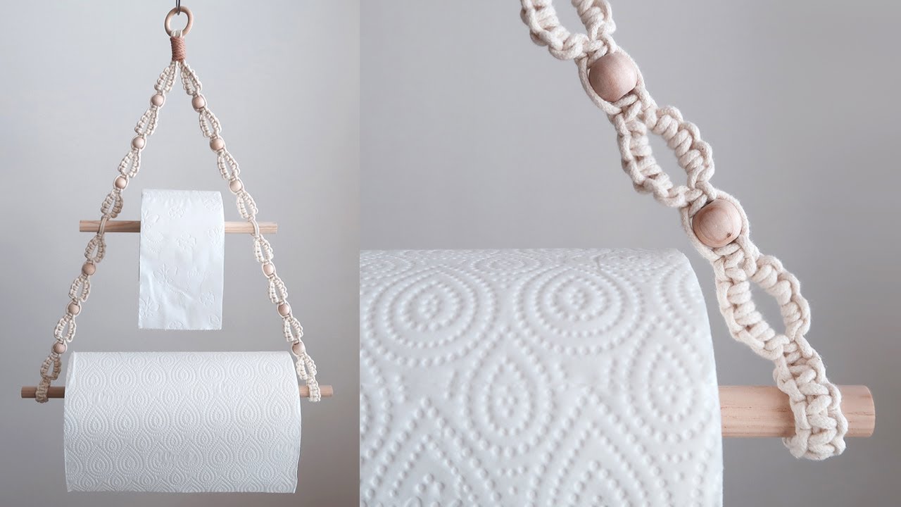 [SUB] DIY Macrame Toilet Paper Holder Tutorial 마크라메 2단 휴지걸이