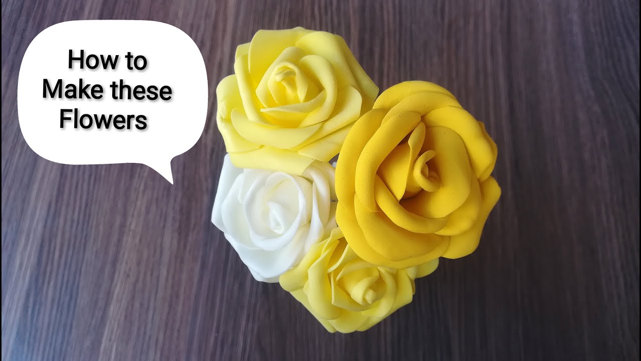 How to make flowers with fomic sheet, Very easy flowers DIY, Very beautiful flower crafts ideas