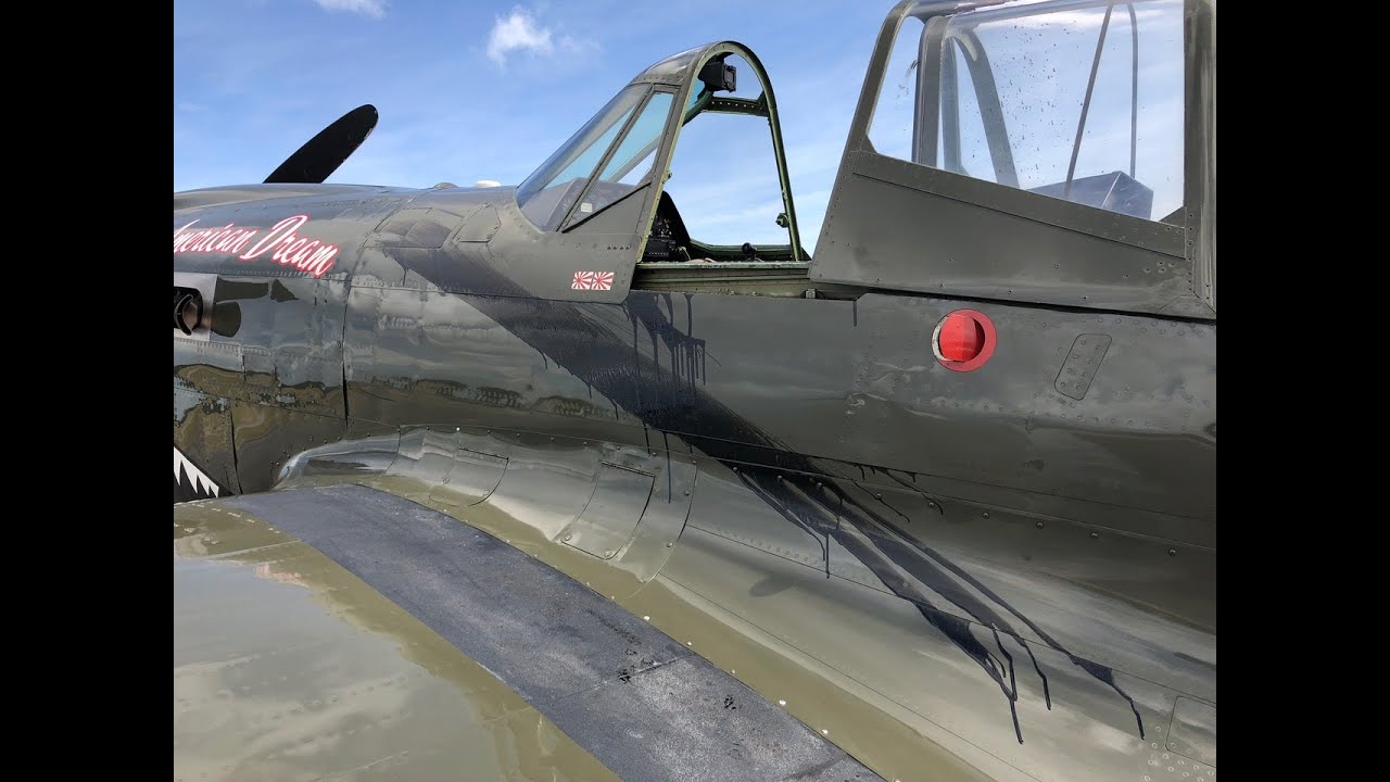 P-40 inflight oil leak emergency at Stuart Airshow - Thom Richard