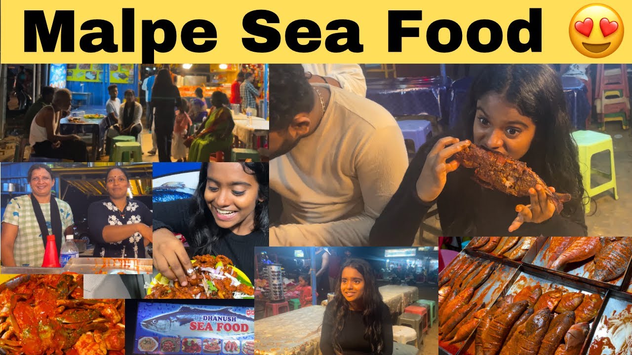 Malpe Sea Food🤤Rakshita tulu talks #rakshita #tulupaterga #tulu #malpebeach #fish #seafood #udupi
