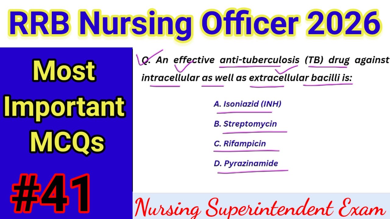 RRB Nursing Officer Exam 2026 || MCQ For RRB Staff Nurse Exam || RRB Nursing Superintendent class#41