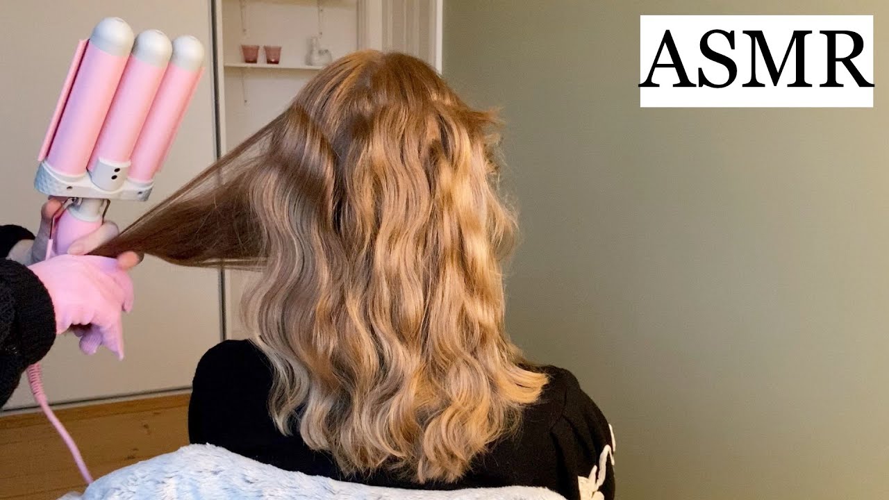 ASMR | Hair Styling with Mermade Hair Waver 💕 (hair play, hair brushing, spraying, no talking)