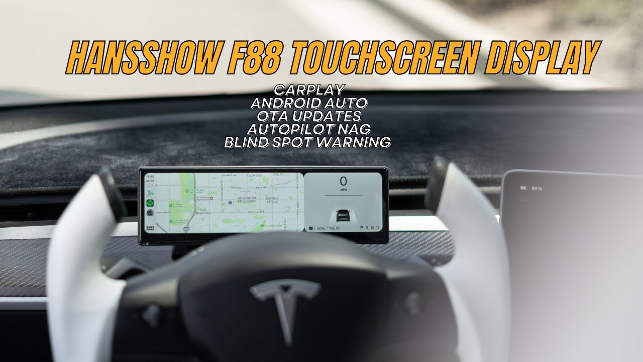 New Tesla Model 3/Y Touch Screen Display with Autopilot Nag, Blind Spot Warning and Front Camera