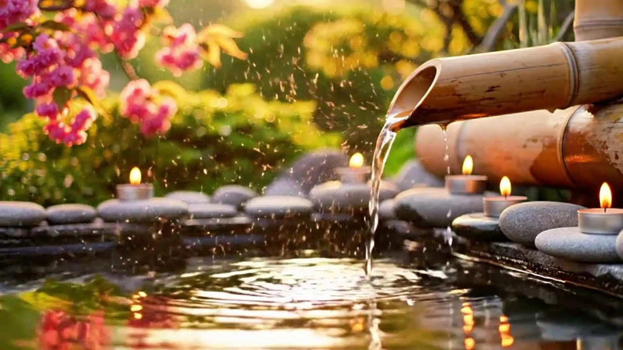 Beautiful Relaxing Music 🌿 Bamboo Water Sounds, Deep Sleep Music, Calm Anxiety & Depression, Spa BGM