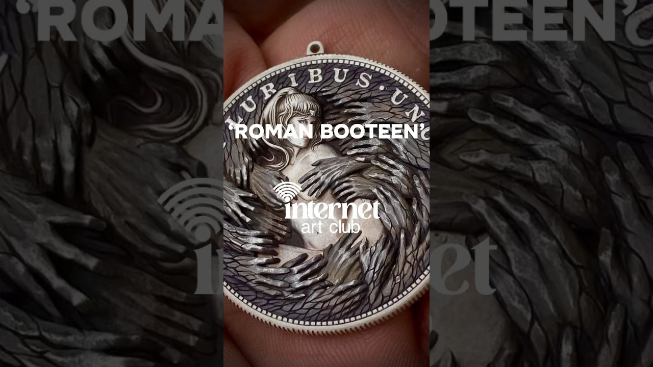 Roman creates amazing miniature artworks with simple coins! ⚔️#art #sculpture #carving #metal #fyp