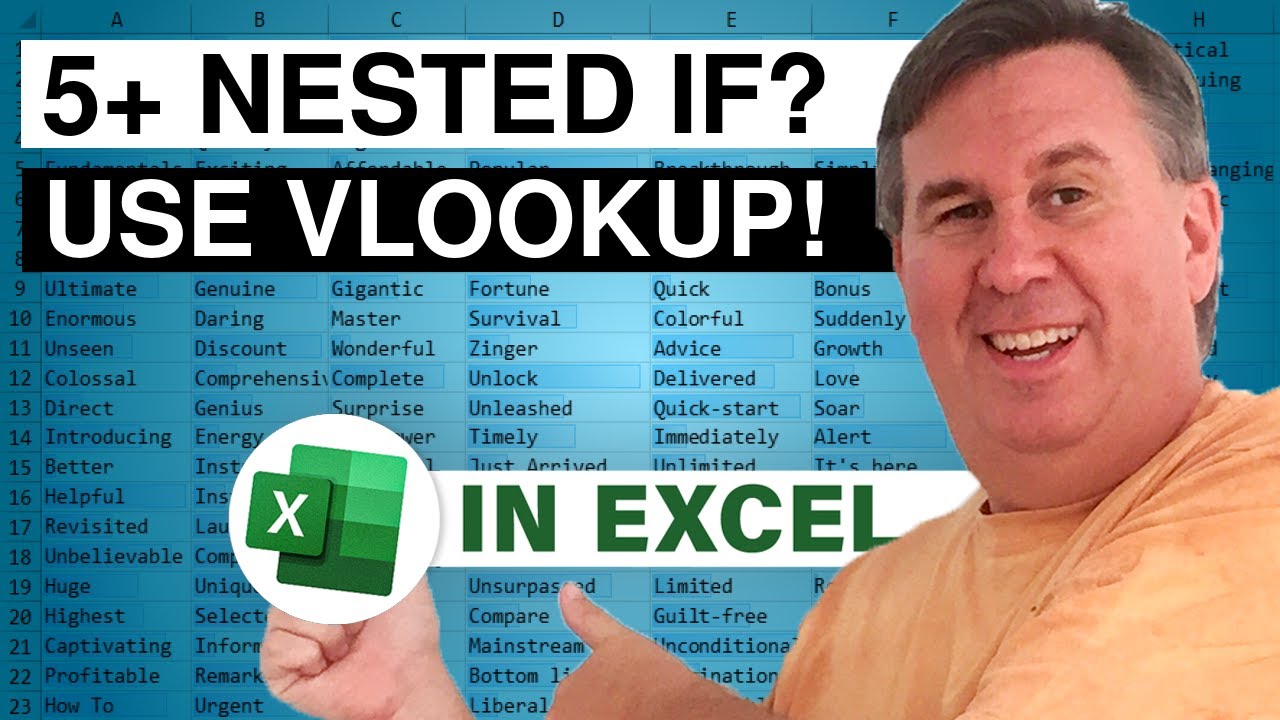 Excel - Replaced Nested IF with VLOOKUP - Episode 2030