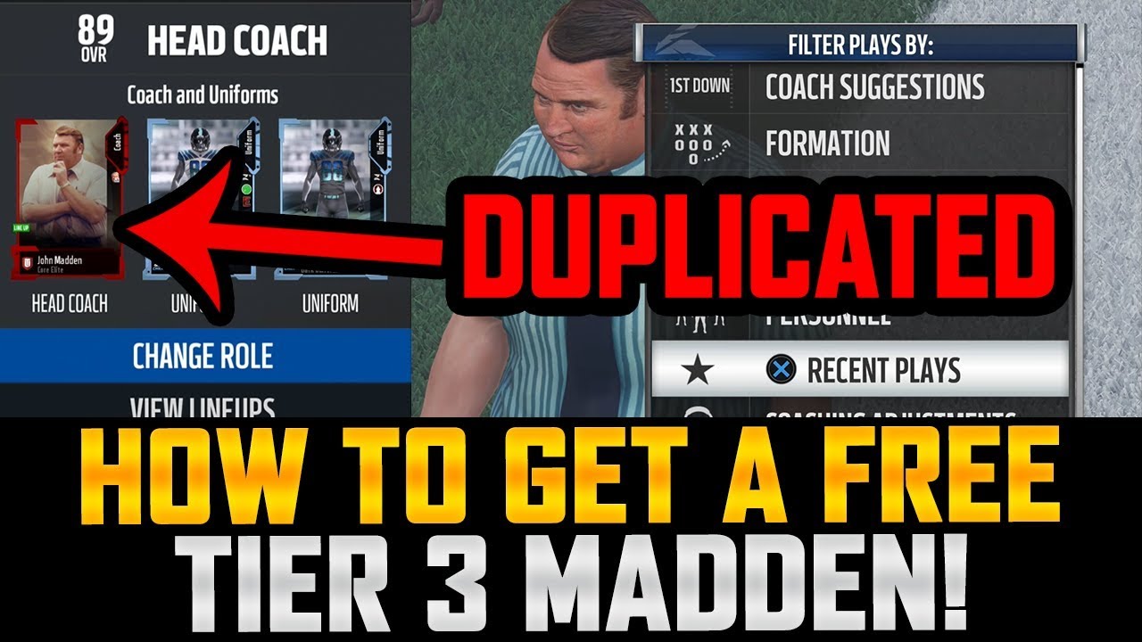 How To Get Tier 3 John Madden FOR FREE! | 100% Legit WORKING Duplication Glitch MUT 18