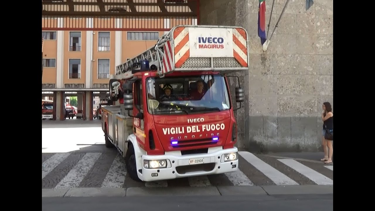 APS Actros + AS Eurofire + CS Vigili del Fuoco Milano - Italian fire brigade in emergency.