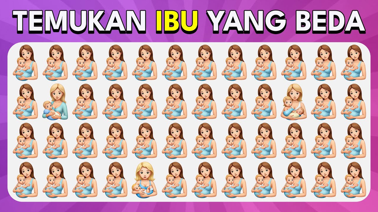 Temukan Emoji Yang Beda - Edisi Hari Ibu! 🌷💖👩‍👧 | Mudah, Sedang, Sulit | Kuis Lebah