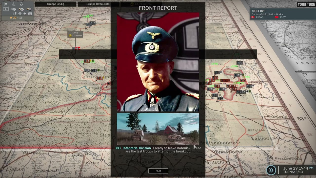 Steel Division 2: Bobruisk Campaign (German, Hard difficulty)