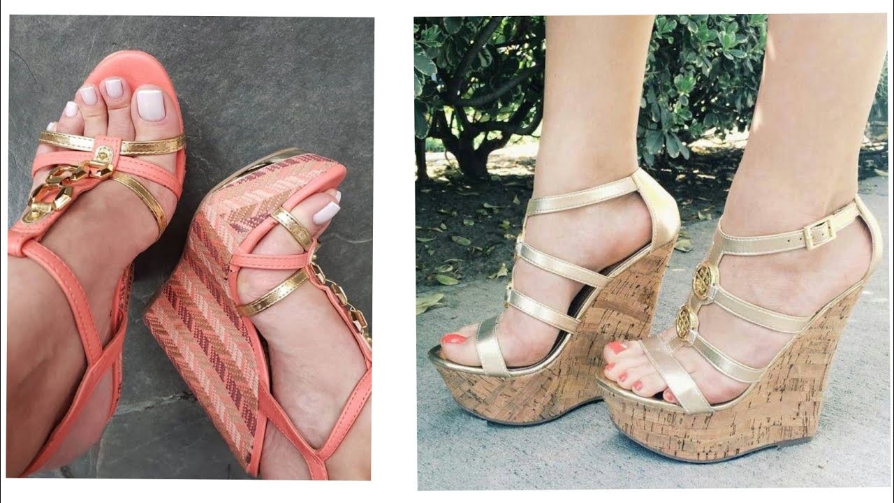 Cute and trendy collection of platform wedge heel sandals for ladies #wedgesandals #wedgeheel #viral