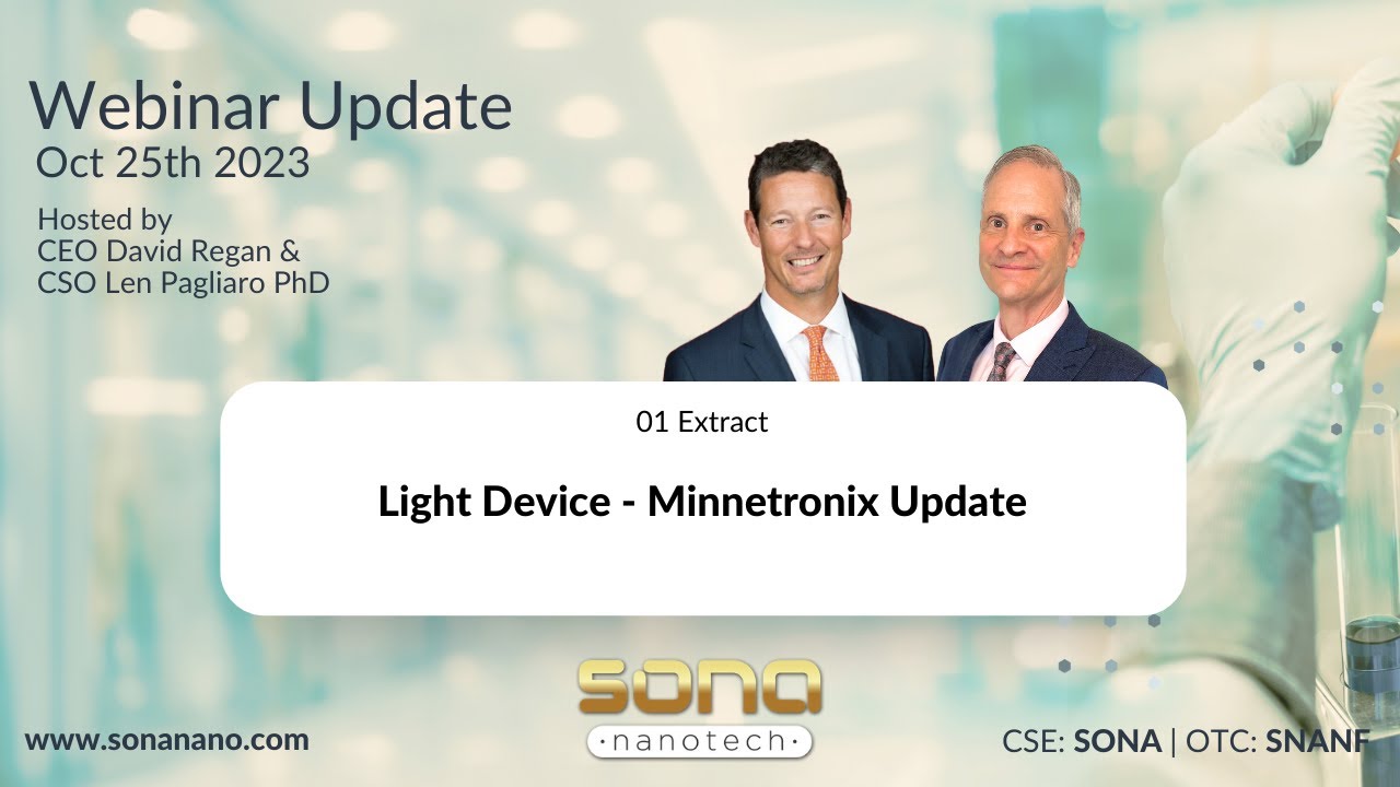01 EXTRACT - IR Light Device, Minnetronix Update - Webinar 25 Oct 2023