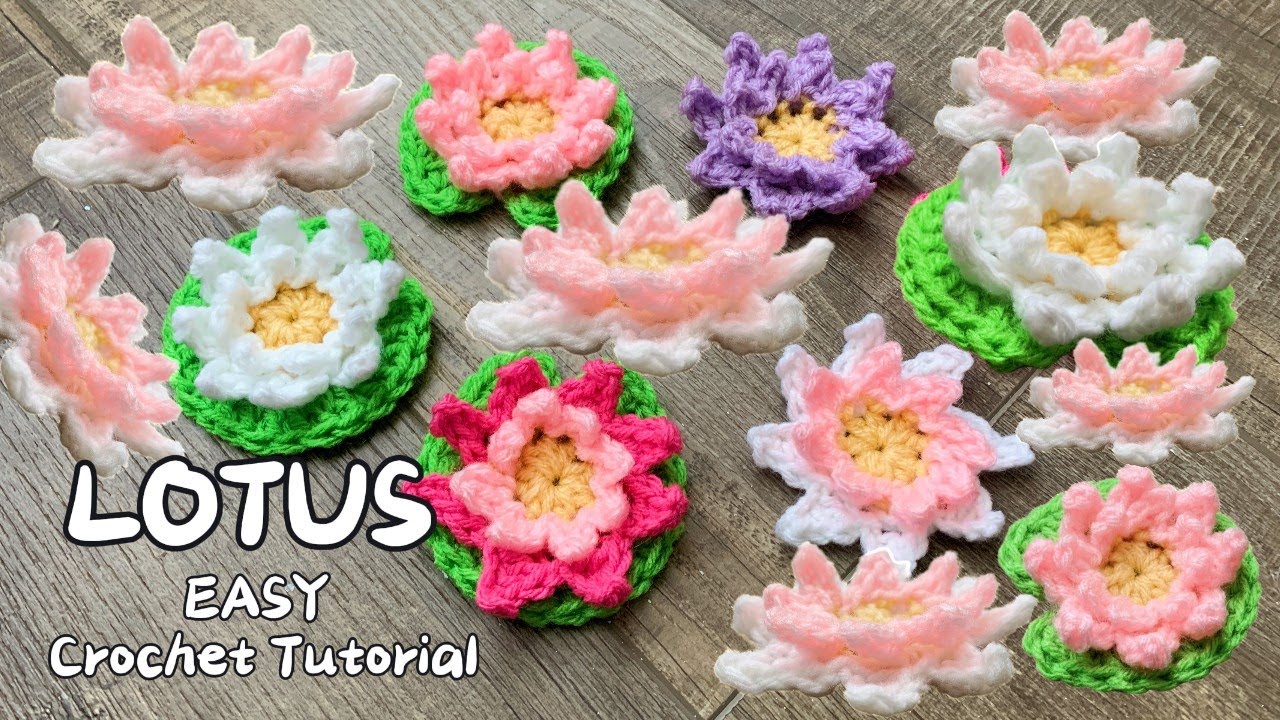 Easy and Pretty Lotus Flower Crochet Beginner Friendly Tutorial