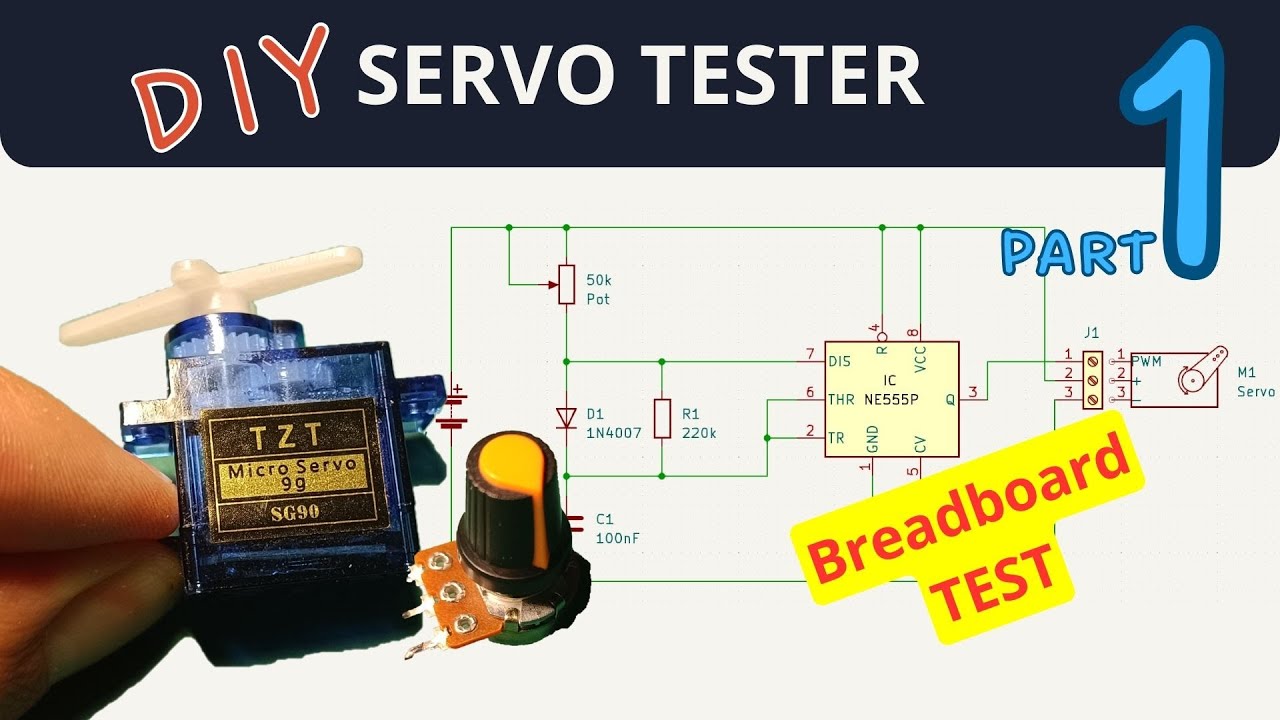 DIY | How to Make SERVO (Step) Motor Tester With  NE555 + Potentiometer -Part 1 #electronic #circuit