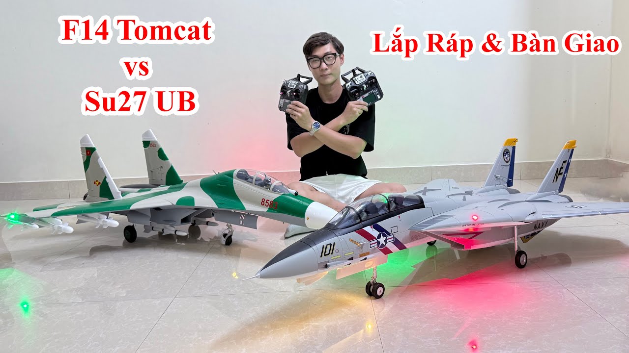 Lắp Ráp & Bàn Giao 2 chiếc máy bay RC siêu khủng - Su27 UB vs F14 Tomcat | #4dmodel #DIY