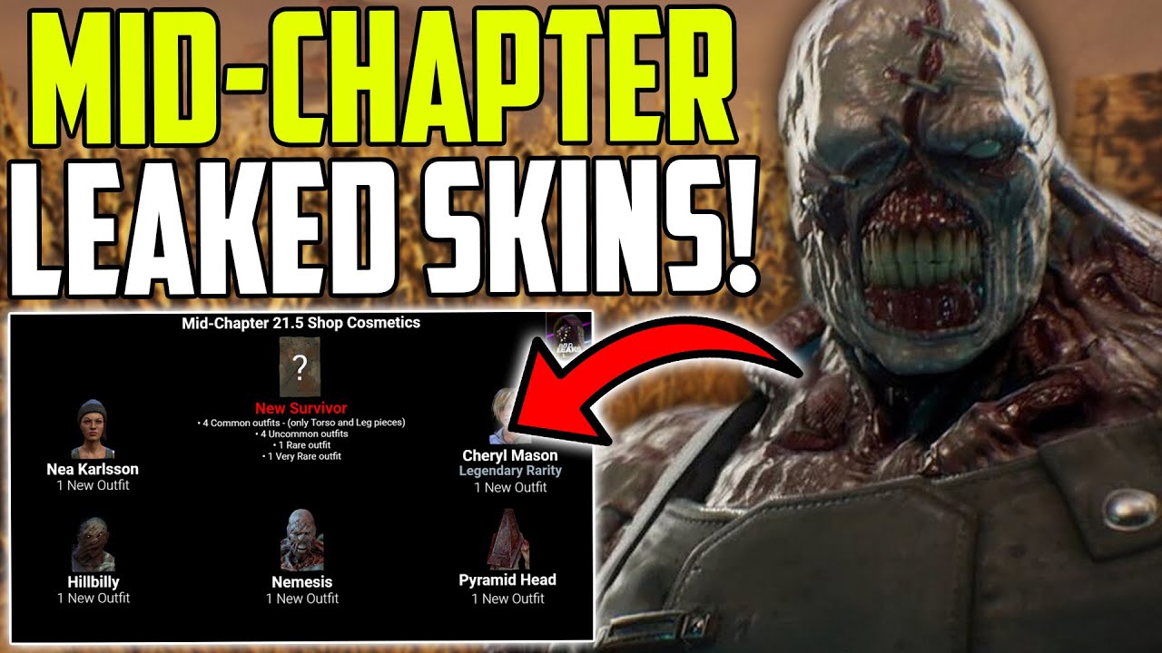 Leaked Cosmetics For Mid-Chapter 21.5! Nemesis, Pyramid Head, Cheryl & MORE! - Dead by Daylight