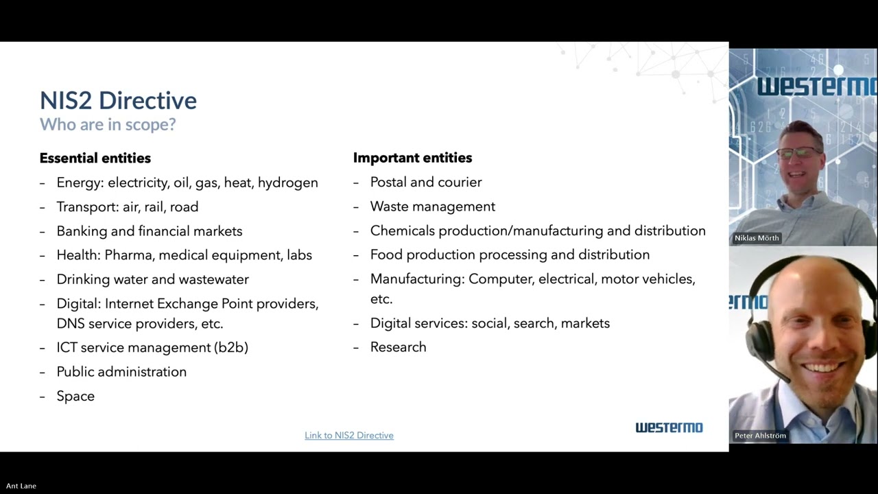 Westermo Webinar - Navigating the NIS2 Directive