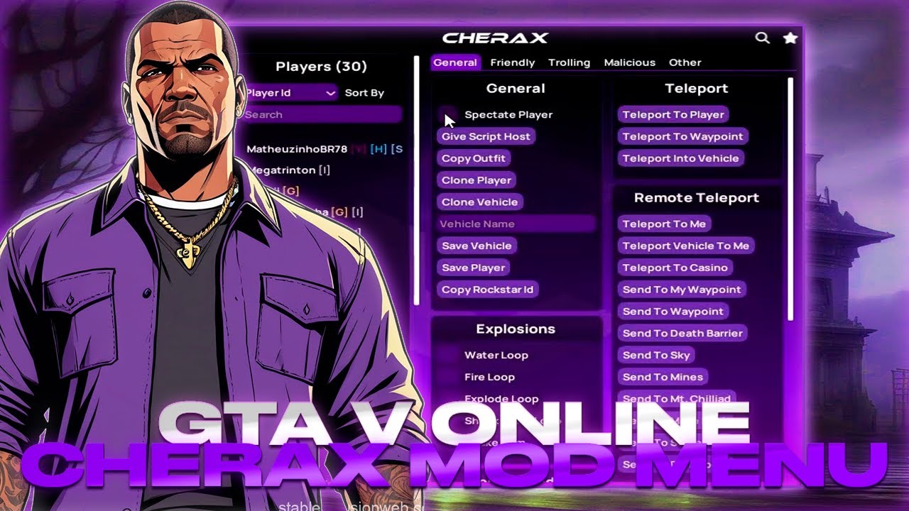 *[THE BEST] GTA V Online - Cherax Mod Menu | Updated Cherax Mod For GtaV | Many Functions | FREE