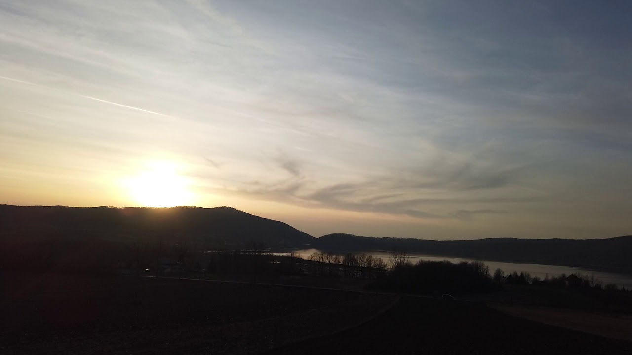 Sunset over Surduc Lake