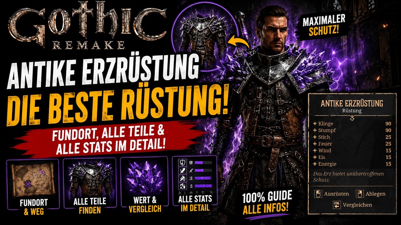 Gothic Remake: Antike Erzr&uuml;stung finden | Die BESTE R&uuml;stung im Spiel! (Kompletter Guide) auf Deutsch